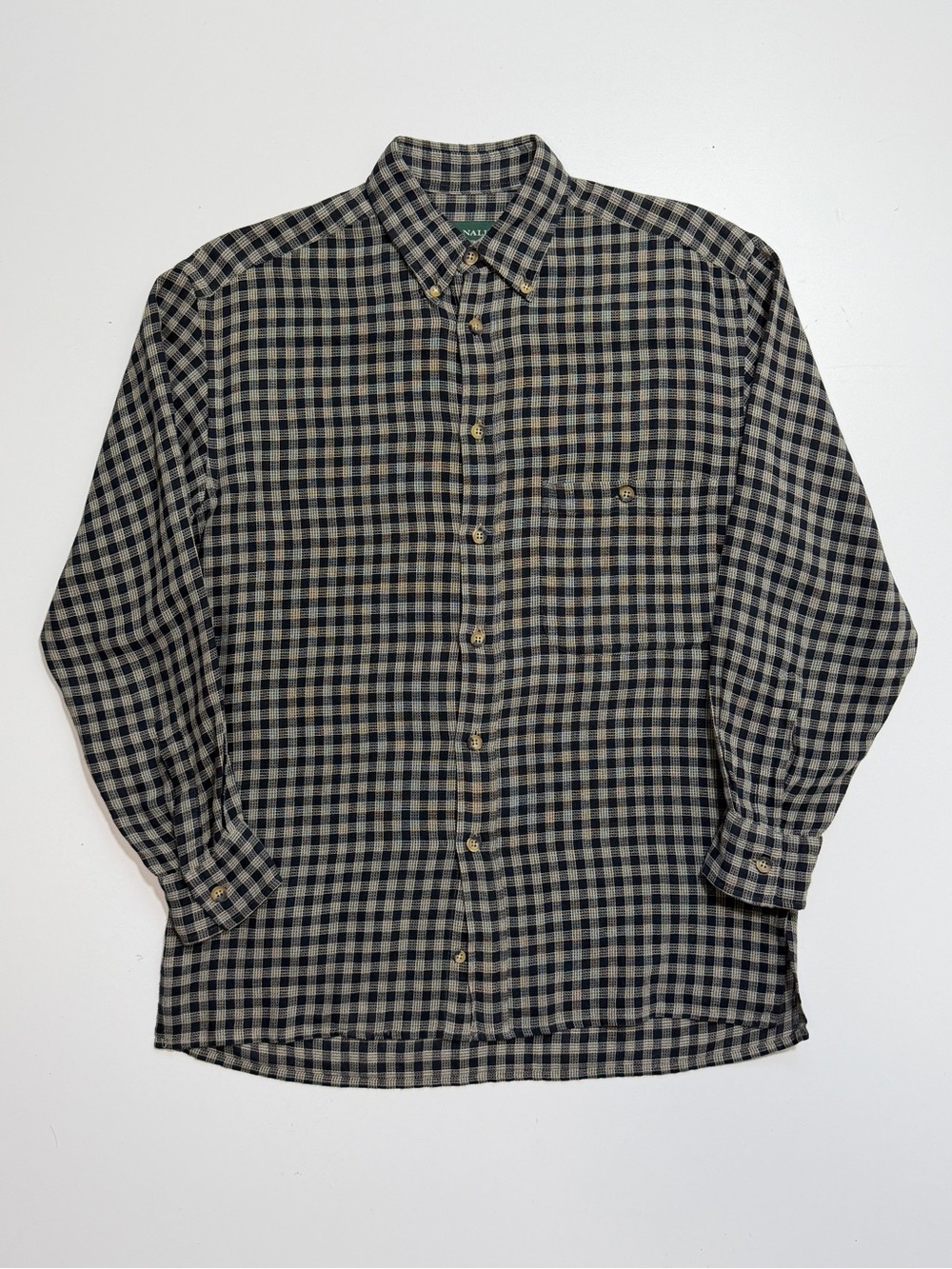 Vintage Canali Cotton Long Sleeve Textured Buttonup Shirt Mens 39 Medium Italy